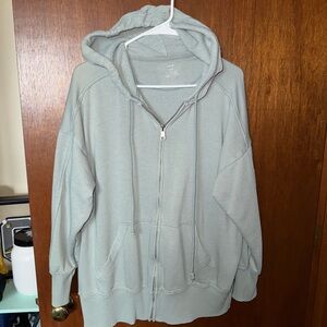 Aerie Soft Gray Zip-Up Hoodie